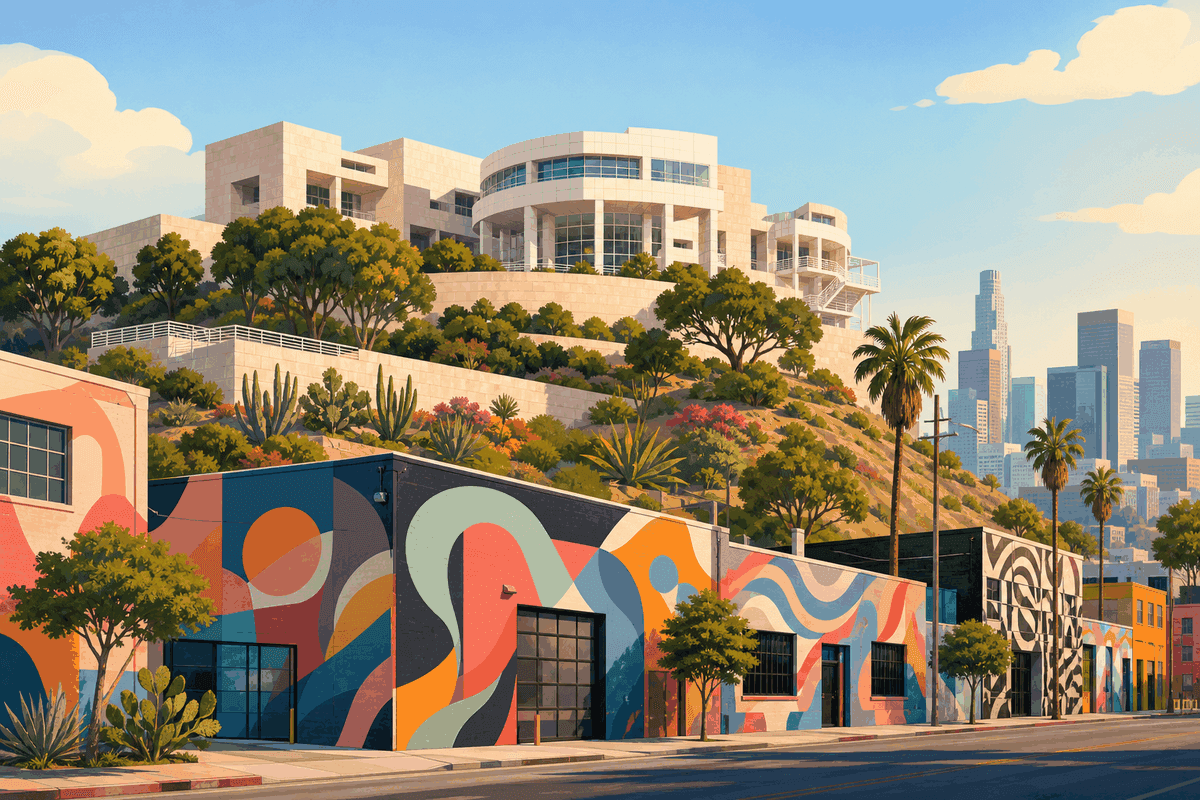 Day 3 solo travel highlights in Los Angeles featuring the Getty Center and Downtown Arts District